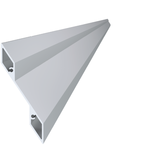 1,6 mm tlustý profil na výplň 115,2x24,4x6000 mm, materiál EN AW-6060 T66, přírodní hliník bez povrchové úpravy, cena za KUS